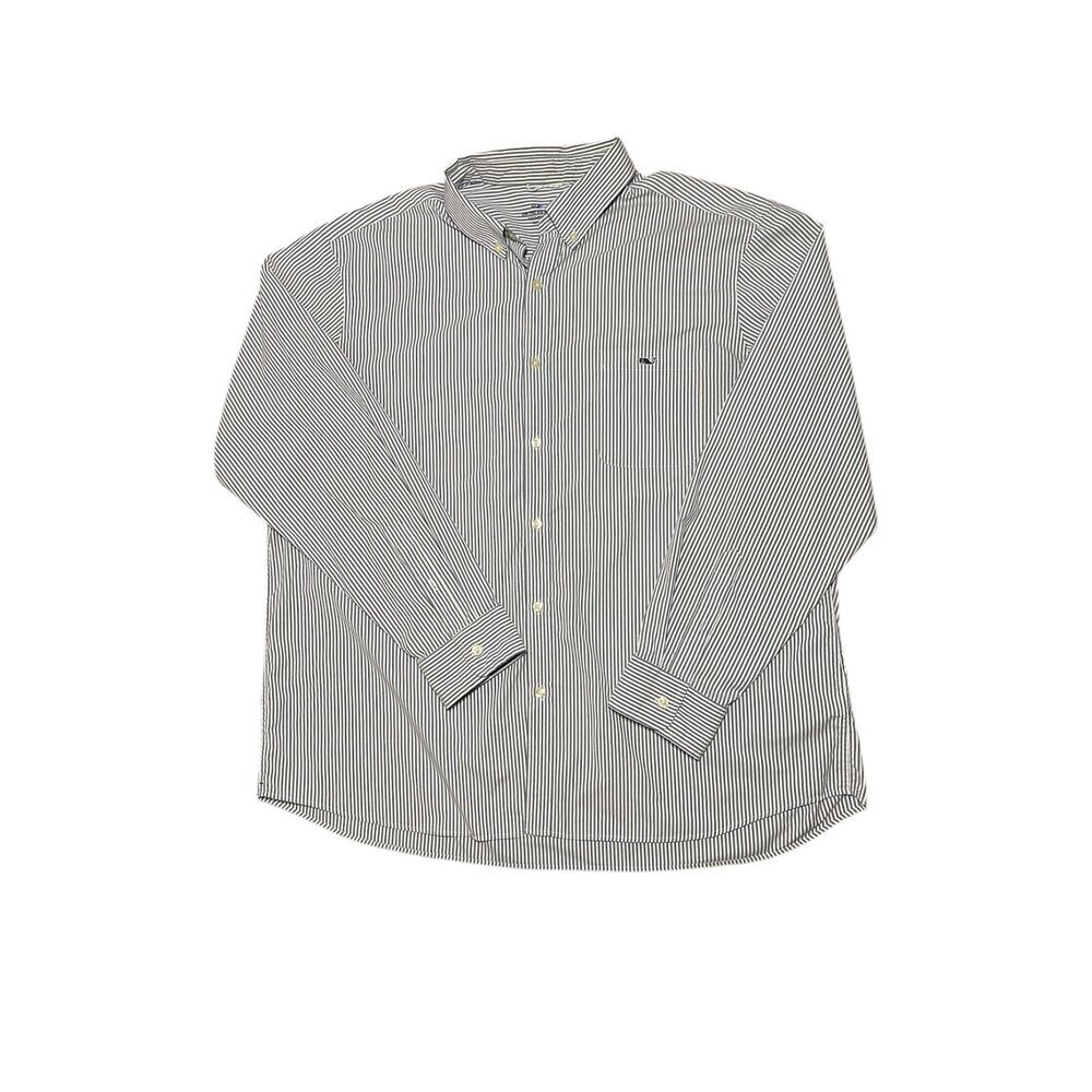 Vineyard Vines Performance on the go OTG blue white strip button up shirt 2XL